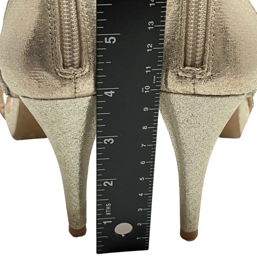 Kelly & Katie Courtnee Gold Sparkly Prom Wedding Heels Size 8 M